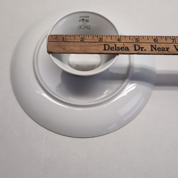 Tivoli By Shafford Pedestal Cake Stand Sweet Pea Pattern 1985 Floral Garden 80s - Picture 7 of 7